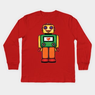 Cute Robot Kids Long Sleeve T-Shirt